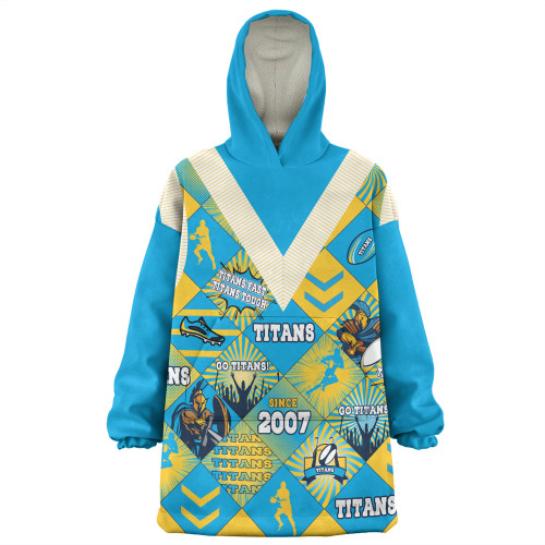 Gold Coast Titans Sport Snug Hoodie - Argyle Patterns Style Tough Fan Rugby For Life